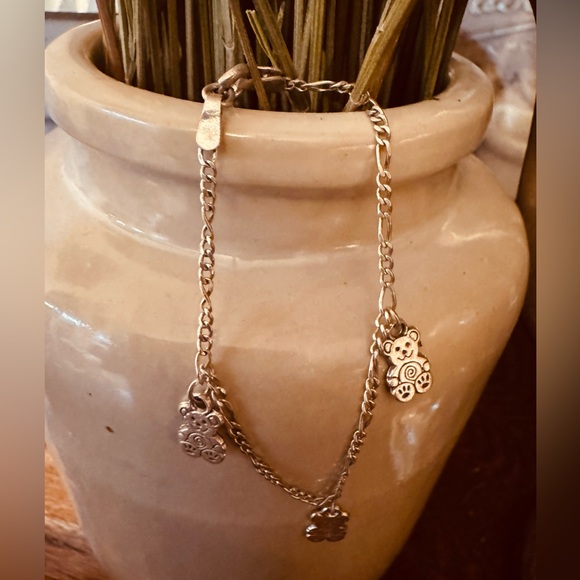 PGDA Other - Child Silver PGDA MS66 925 Teddy Bear Charm Bracelet